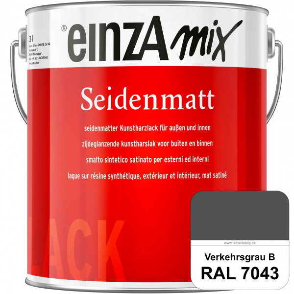 einzA Seidenmatt (RAL 7043 Verkehrsgrau B) Lösemittelhaltiger Seidenmattlack