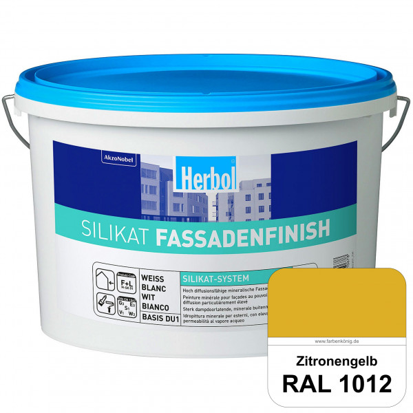 Silikat FassadenFinish (RAL 1012 Zitronengelb) mineralische Fassadenfarbe für den natürlichen Fassad