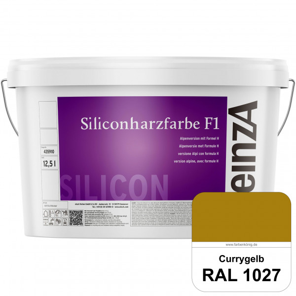 einzA Siliconharzfarbe F1 (RAL 1027 Currygelb) Universal Siliconharz-Fassadenfarbe, kalkmatt, wetter
