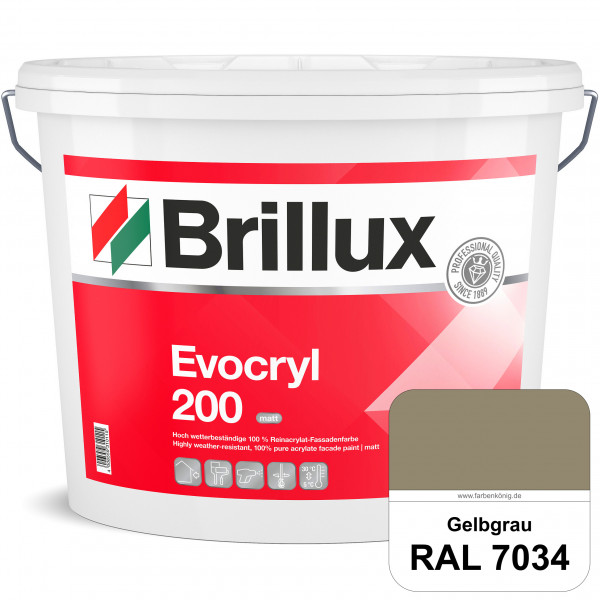 Evocryl 200 (RAL 7034 Gelbgrau) Verschmutzungsunempfindliche 100% Reinacrylat Fassadenfarbe