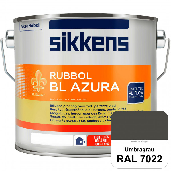 Rubbol BL Azura (RAL 7022 Umbragrau) PU-Hochglanzlack (wasserbasiert) innen & außen