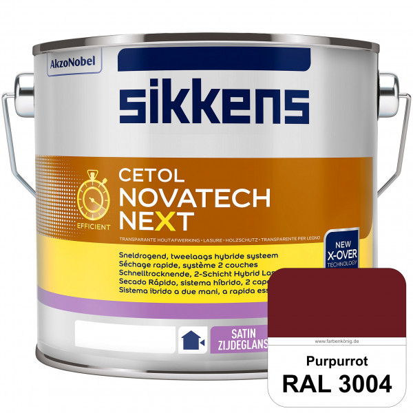 Cetol Novatech neXt (RAL 3004 Purpurrot) Schnelltrocknende Hybrid-Lasur mit höchster Wetterbeständig