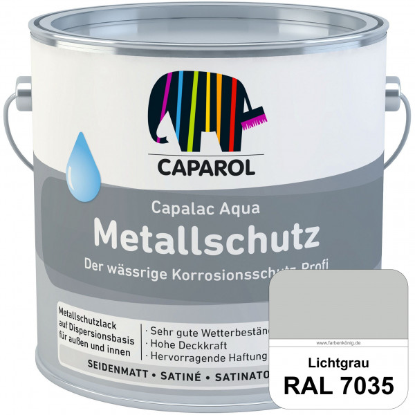 Capalac Aqua Metallschutz (RAL 7035 Lichtgrau) wasserbasierter Korrosionsschutz für Stahl & verzinkt