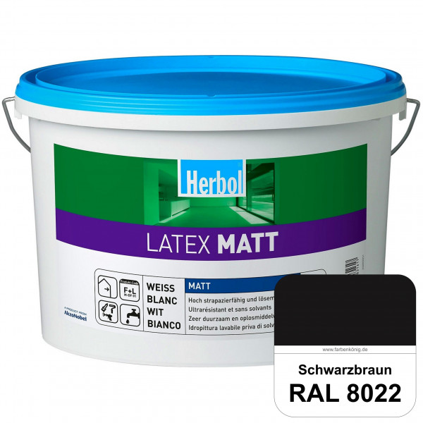Latex Matt (RAL 8022 Schwarzbraun) Matte Latexfarbe mit hoher Strapazierfähigkeit