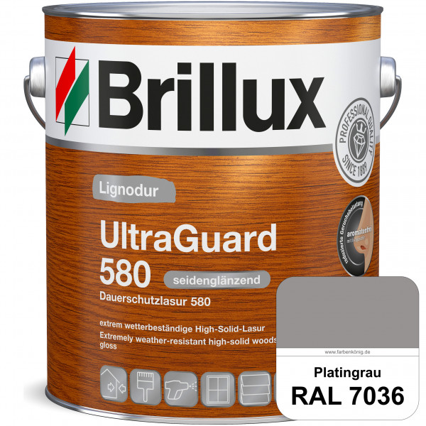 Lignodur UltraGuard 580 (Dauerschutzlasur 580) RAL 7036 Platingrau