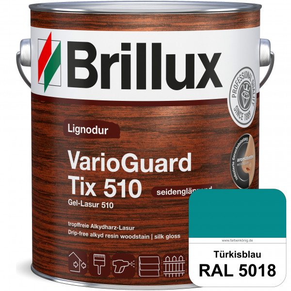 Lignodur VarioGuard Tix 510 (Gel-Lasur 510) RAL 5018 Türkisblau