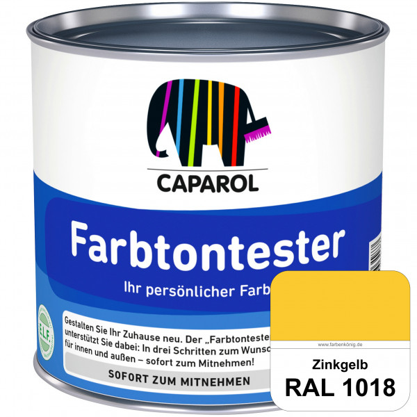 Farbtontester (RAL 1018 Zinkgelb) Individuell abgetönte Dispersionsfarbe zum Anlegen von Farbtonmust