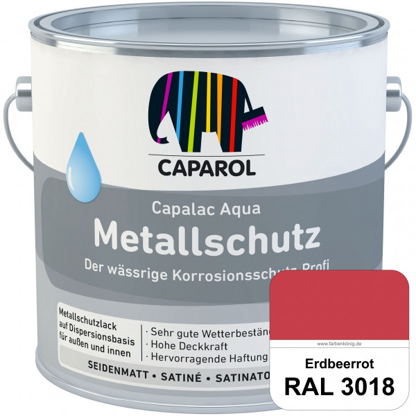Capalac Aqua Metallschutz (RAL 3018 Erdbeerrot) wasserbasierter Korrosionsschutz für Stahl & verzink
