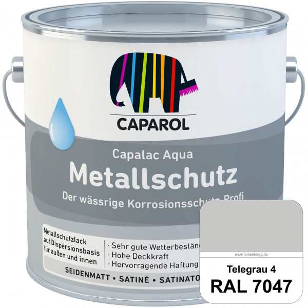 Capalac Aqua Metallschutz (RAL 7047 Telegrau 4) wasserbasierter Korrosionsschutz für Stahl & verzink
