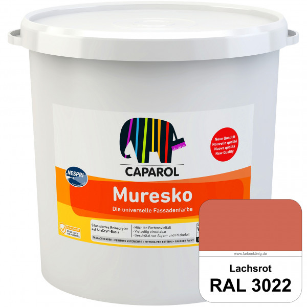 Muresko Nespri (R 30) (RAL 3022 Lachsrot) Silanisierte Reinacrylat-Fassadenfarbe auf SilaCryl®-Basis