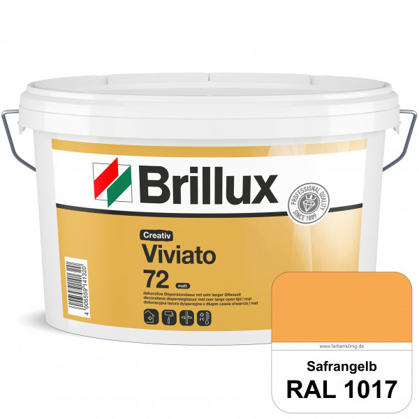 Creativ Viviato 72 (RAL 1017 Safrangelb) Tuchmatte Dispersionslasur für die dekorative Wandgestaltun