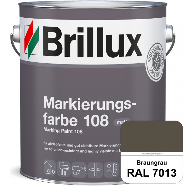 Markierungsfarbe 108 (RAL 7013 Braungrau) Markierungsfarbe für Asphalt, Betonböden, Zementestrichen