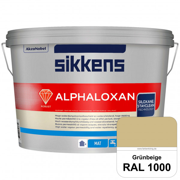 Alphaloxan (RAL 1000 Grünbeige) Professionelle Siliconharz-Fassadenfarbe (außen)
