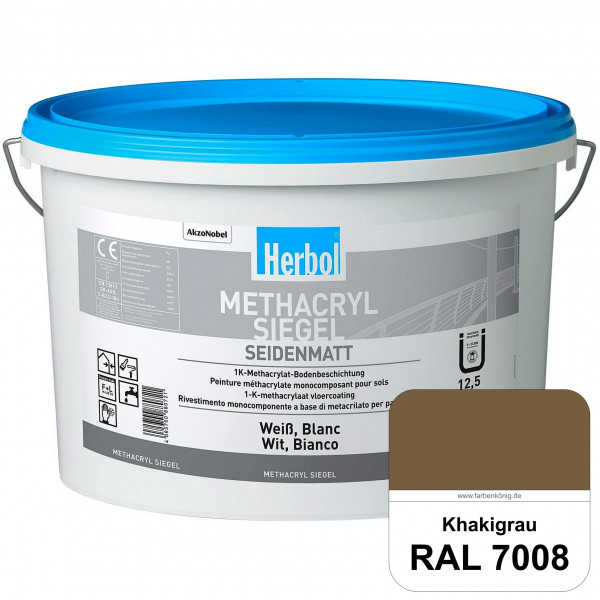 Methacryl Siegel (RAL 7008 Khakigrau) seidenmatte 1K-Beschichtung Böden (Innen & Außen)