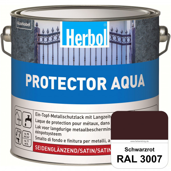 Protector Aqua (RAL 3007 Schwarzrot) Lack für Eisen, Stahl und NE-Metalle (Innen&Außen)