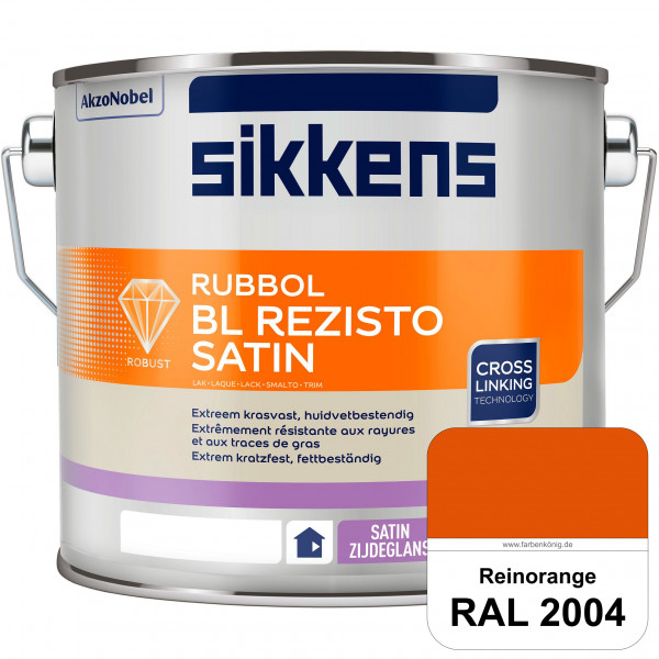 Rubbol BL Rezisto Satin (RAL 2004 Reinorange) seidenglänzender und strapazierfähiger Lack (wasserbas