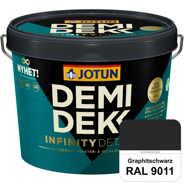 DEMIDEKK Infinity Details (ehemals Demidekk Ultimate Fönster) - Deckender Holzschutz (RAL 9011 Graph