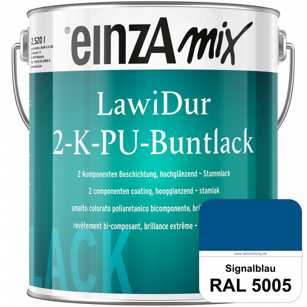 einzA LawiDur 2-K-PU-Buntlack - Hochglanz (RAL 5005 Signalblau)