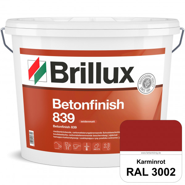 Betonfinish 839 (RAL 3002 Karminrot) elastische Beschichtung zum Schutz rissgefährdeter Betonbauteil