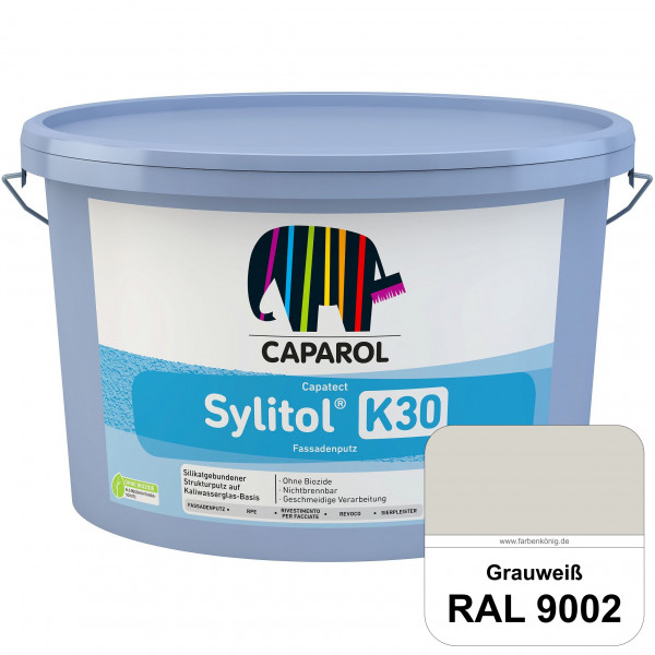 Capatect Sylitol Fassadenputz K30 (RAL 9002 Grauweiß) Silikatisch gebundener Strukturputz nach DIN E