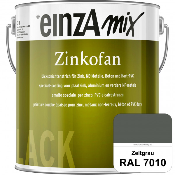 einzA Zinkofan (RAL 7010 Zeltgrau) Hoch wetterbeständiges "Dickschicht-1-Topf-System"