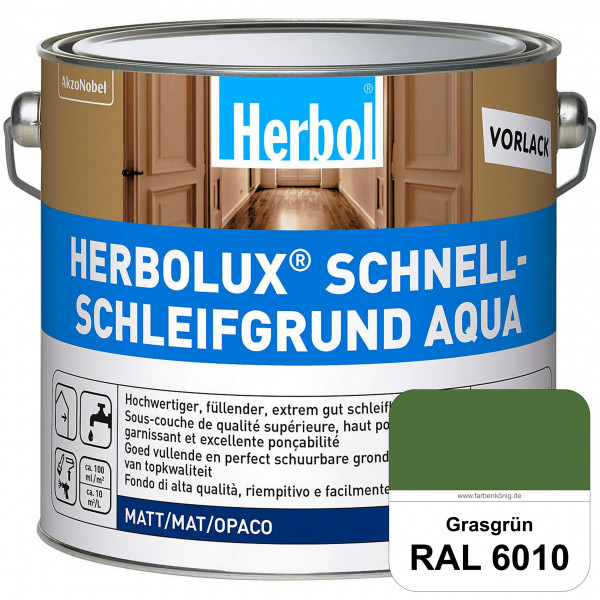 Schnellschleifgrund Aqua (RAL 6010 Grasgrün) wasserverdünnbarer Vorlack mit hervorragender Schleifba