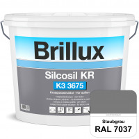 Silcosil KR K3 3675 (RAL 7037 Staubgrau) siliconverstärkter Dekorputz, Kratzputzstruktur, wetterbest