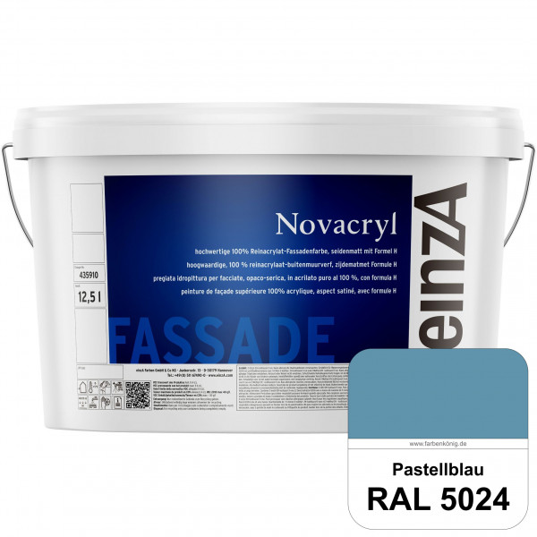 einzA Novacryl (RAL 5024 Pastellblau) Reinacrylat-Fassadenfarbe, seidenmatt