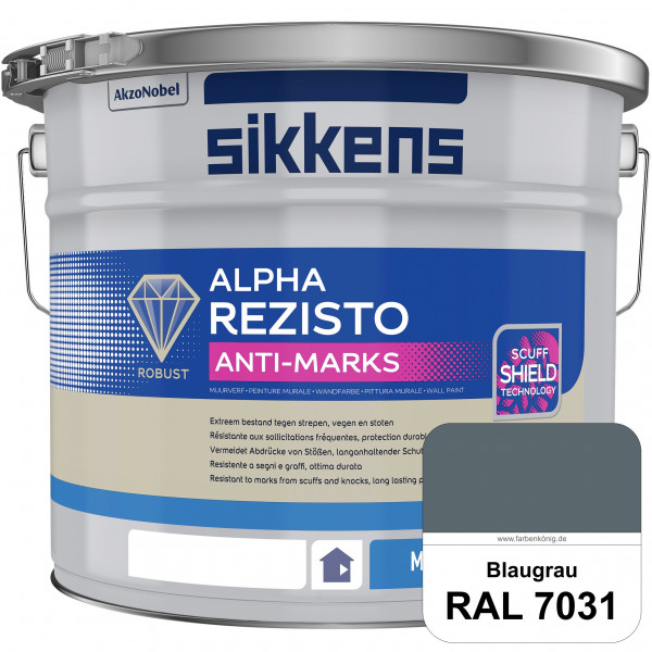 Alpha Rezisto Anti-Marks (RAL 7031 Blaugrau) Extrem widerstandsfähige Innenwandfarbe