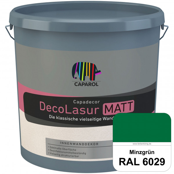 Capadecor DecoLasur Matt (RAL 6029 Minzgrün) Matte Lasurfarbe auf Dispersionsbasis (innen)