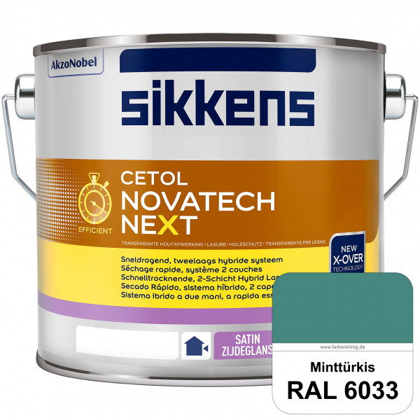 Cetol Novatech neXt (RAL 6033 Minttürkis) Schnelltrocknende Hybrid-Lasur mit höchster Wetterbeständi