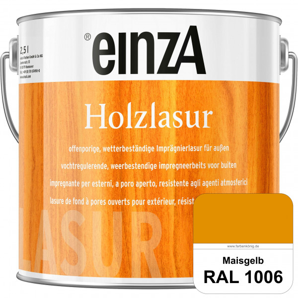 einzA Holzlasur (RAL 1006 Maisgelb) Offenporige Imprägnierlasur für Außen-Holzbauteile