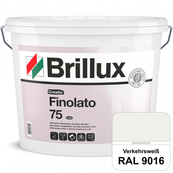 Creativ Finolato 75 (RAL 9016 Verkehrsweiß) Verarbeitungsfertige, quarzgefüllte Dispersionsfarbe für
