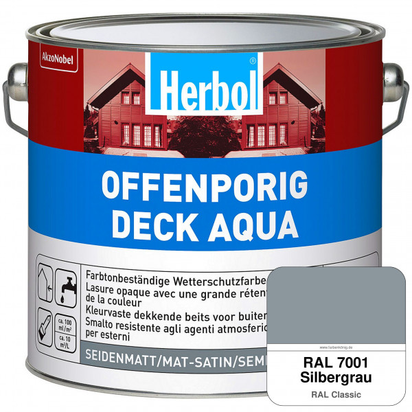 Offenporig-Deck Aqua (RAL 7001 Silbergrau)