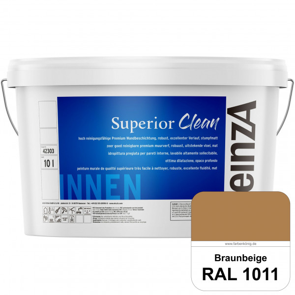 einzA Superior Clean (RAL 1011 Braunbeige) Hoch reinigungsfähige, stumpfmatte Premium-Wandbeschichtu