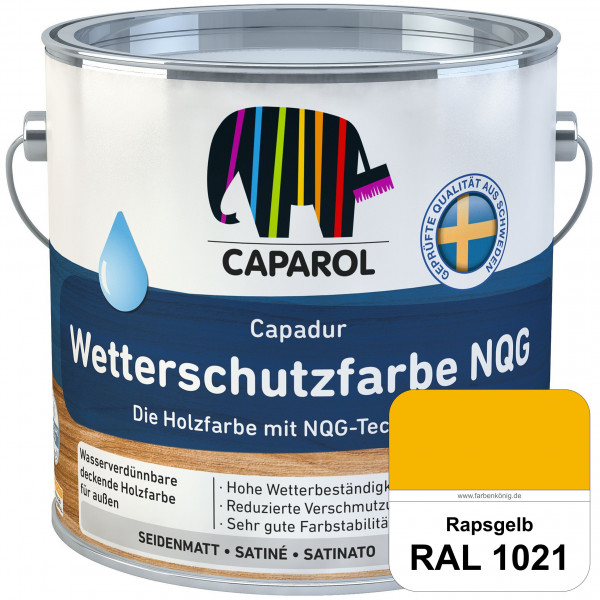 Capadur Wetterschutzfarbe NQG (RAL 1021 Rapsgelb) Holzfarbe mit NQG-Technologie wasserbasiert für au