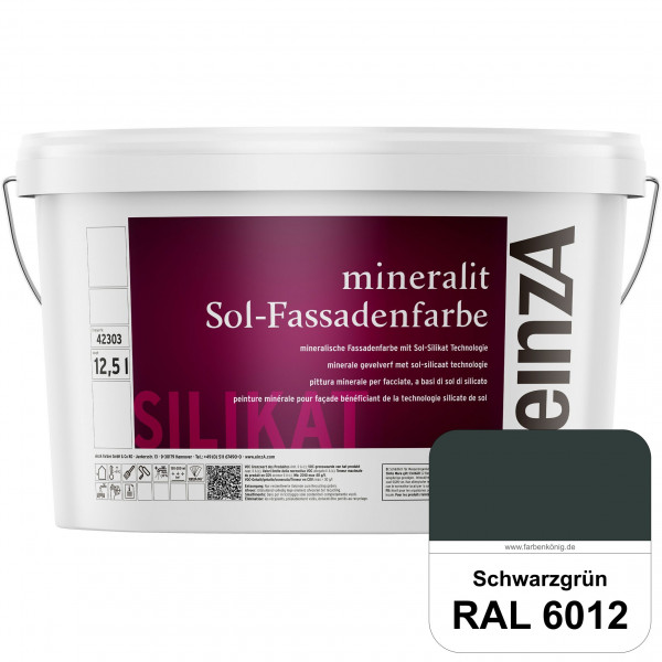 einzA mineralit Sol Fassadenfarbe (RAL 6012 Schwarzgrün) mineralische Fassadenfarbe mit Sol-Silikat