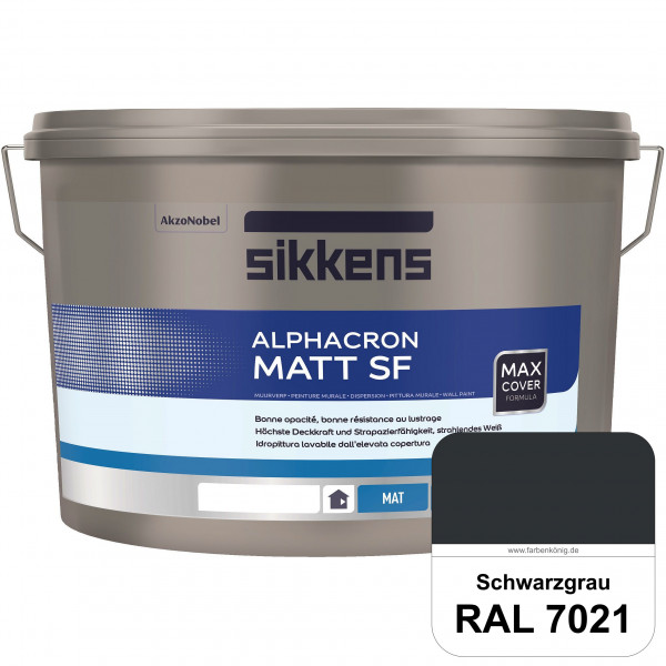Alphacron Matt SF (RAL 7021 Schwarzgrau) stumpfmatte & hochwertige Premium-Wandfarbe (innen)