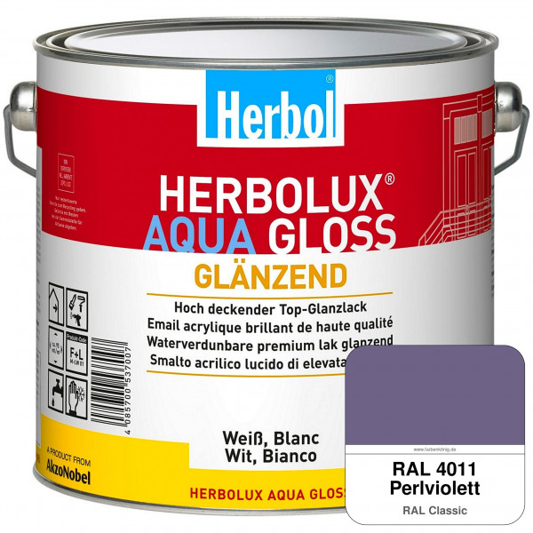 Herbolux Aqua Gloss (RAL 4011 Perlviolett) Wasserverdünnbarer Top-Glanzlack (Innen)
