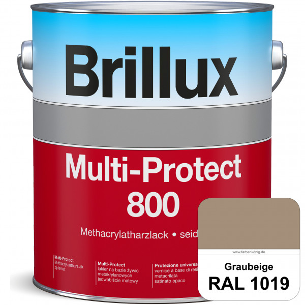 Multi-Protect 800 (RAL 1019 Graubeige) seidenmatter, hoch wetterbeständiger Methacrylatharzlack, für