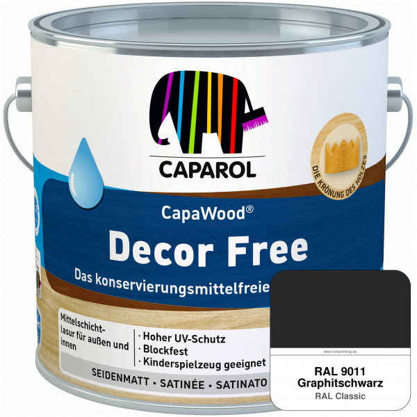 CapaWood® Decor Free (RAL 9011 Graphitschwarz) - ersetzt Capadur DecorLasur KF