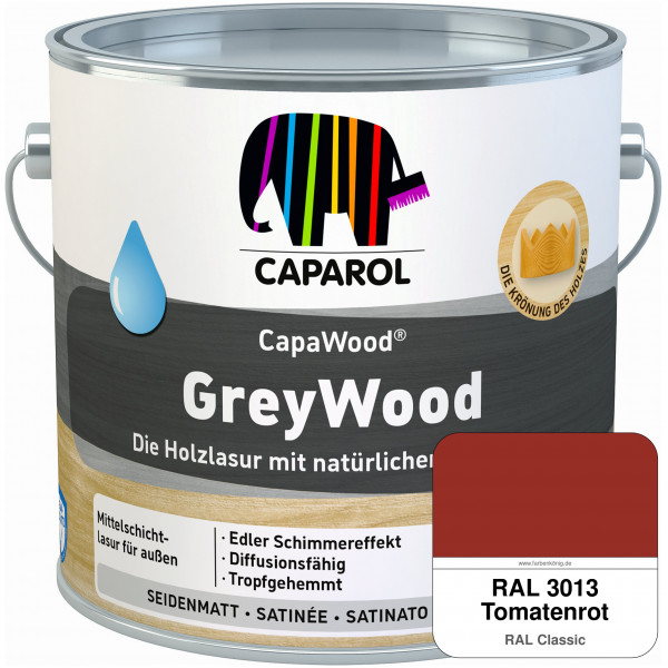 CapaWood® GreyWood (RAL 3013 Tomatenrot) - ersetzt Capadur GreyWood
