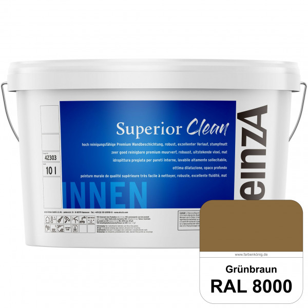 einzA Superior Clean (RAL 8000 Grünbraun) Hoch reinigungsfähige, stumpfmatte Premium-Wandbeschichtun
