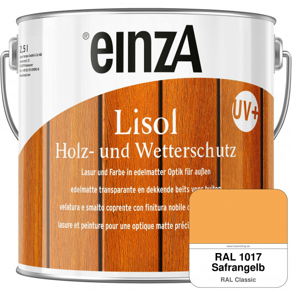 einzA Lisol Holz- und Wetterschutz Lasur und Farbe (RAL 1017 Safrangelb)