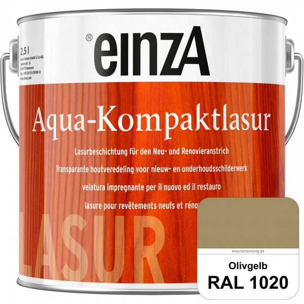 einzA Aqua-Kompaktlasur (RAL 1020 Olivgelb) wasserverdünnbare & feuchtigkeitsregulierende Lasurbesch