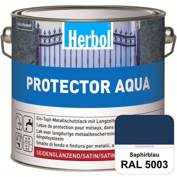 Protector Aqua (RAL 5003 Saphirblau) Lack für Eisen, Stahl und NE-Metalle (Innen&Außen)
