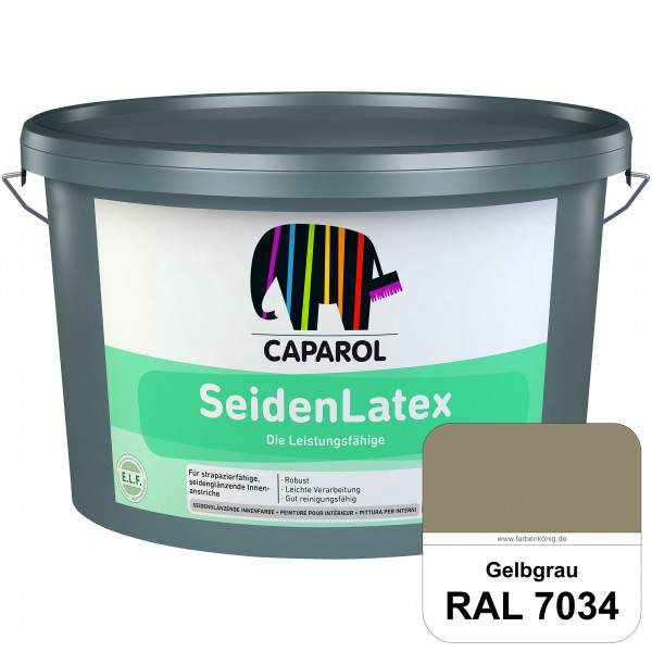 SeidenLatex ELF (RAL 7034 Gelbgrau) strapazierfähige, scheuerbeständige und seidenmatte Latexfarbe