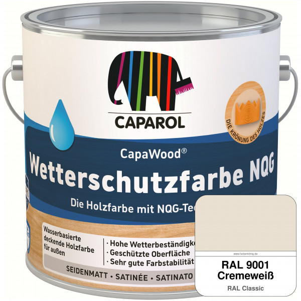 CapaWood® Wetterschutzfarbe NQG (RAL 9001 Cremeweiß) - ersetzt Capadur Wetterschutzfarbe NQG