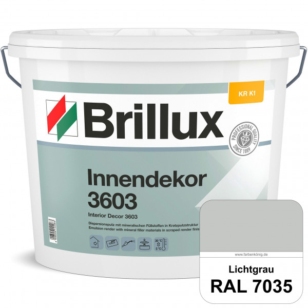 Innendekor ELF KR-K1 3603 (RAL 7035 Lichtgrau) Kratzputz nach zur Erzielung dekorativer und strapazi