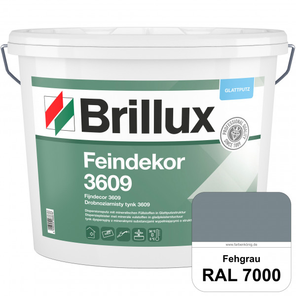 Feindekor ELF 3609 (RAL 7000 Fehgrau) Glattputz nach DIN EN 15824 zur Erzielung dekorativer und stra